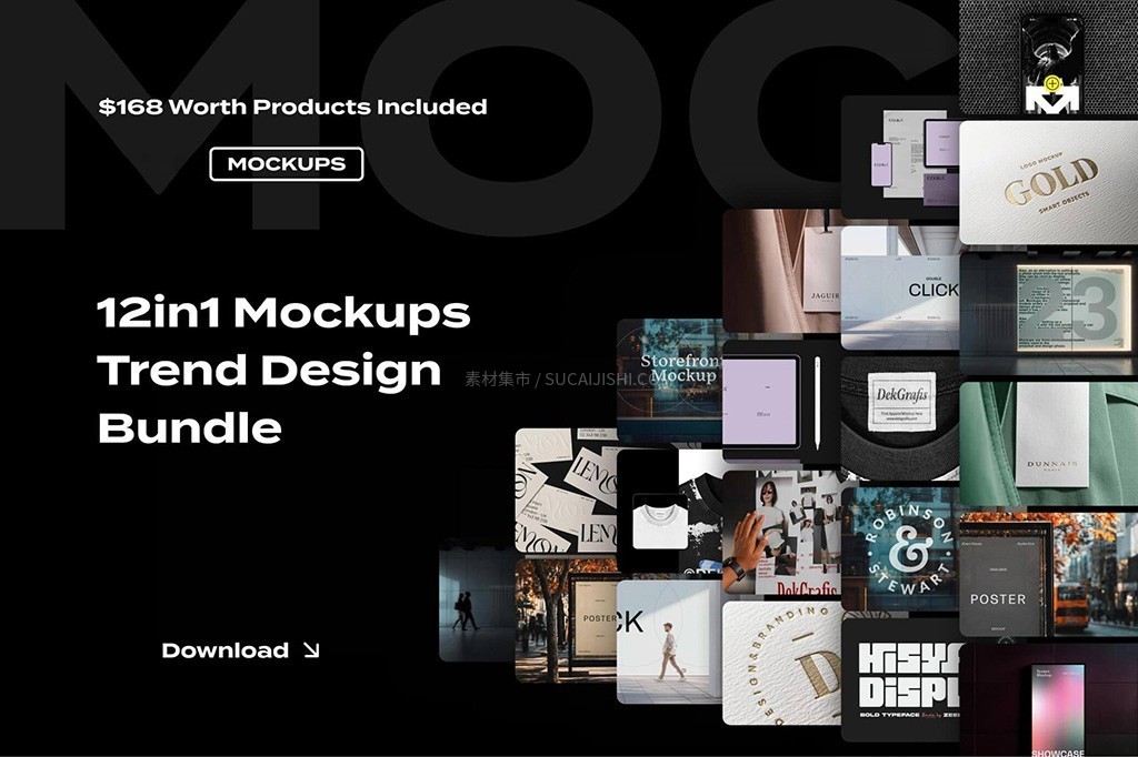 12套高质量品牌全案展示样机模板PSD